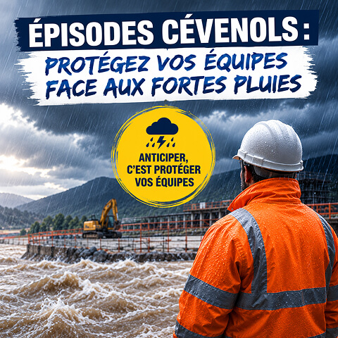Épisodes cévenols : protégez vos équipes face aux fortes pluies